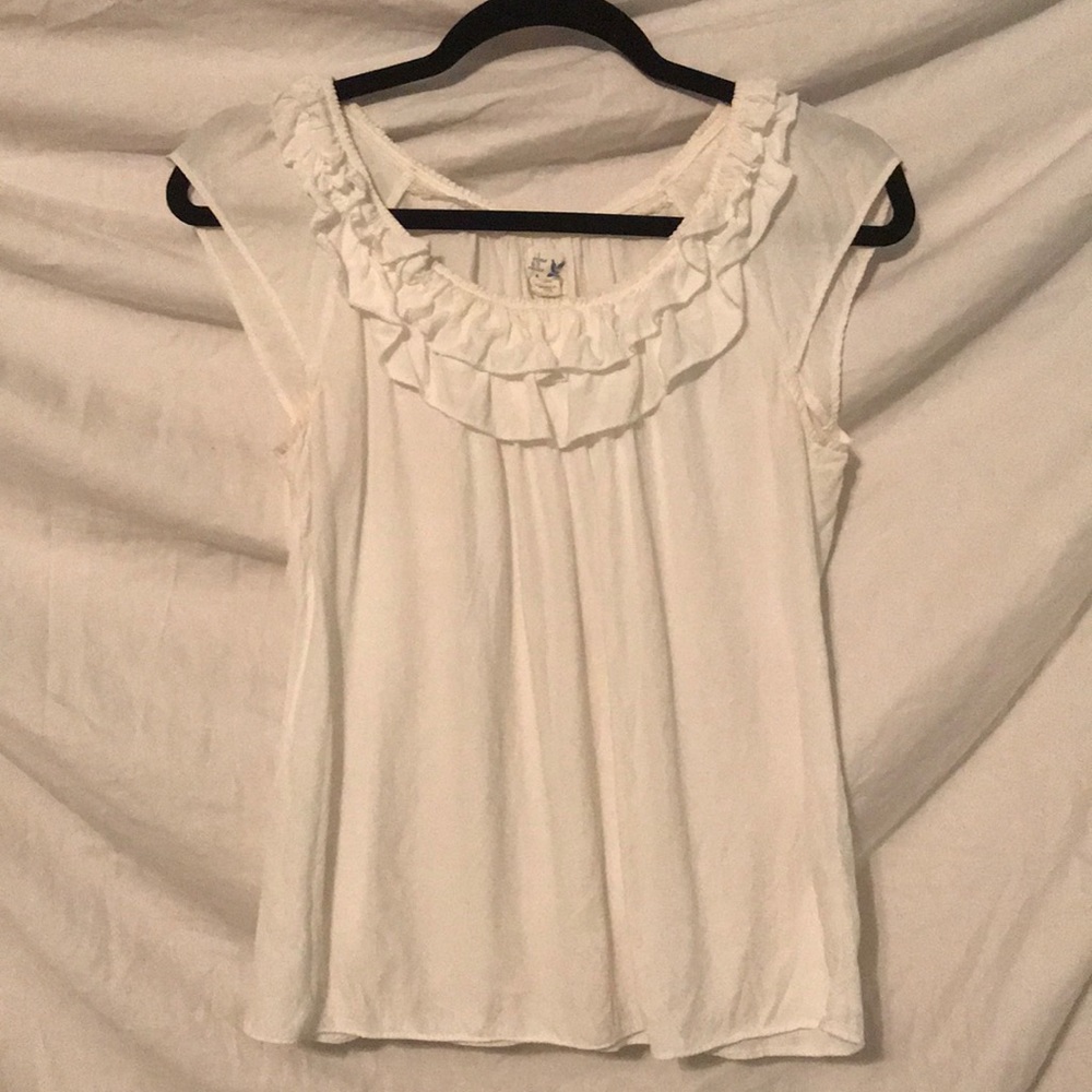 White Ruffle Blouse